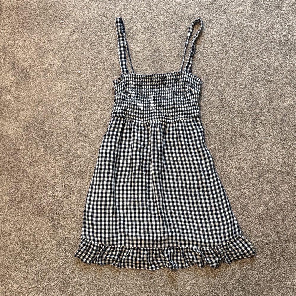 Abercrombie & Fitch Black and White Gingham Mini Dress